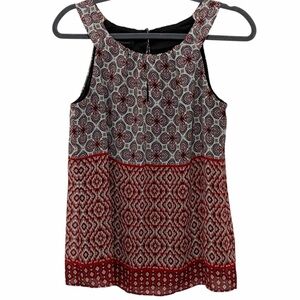 AB Studios Geometric Multicolor Print Sleeveless Blouse Top - NWOT - Small